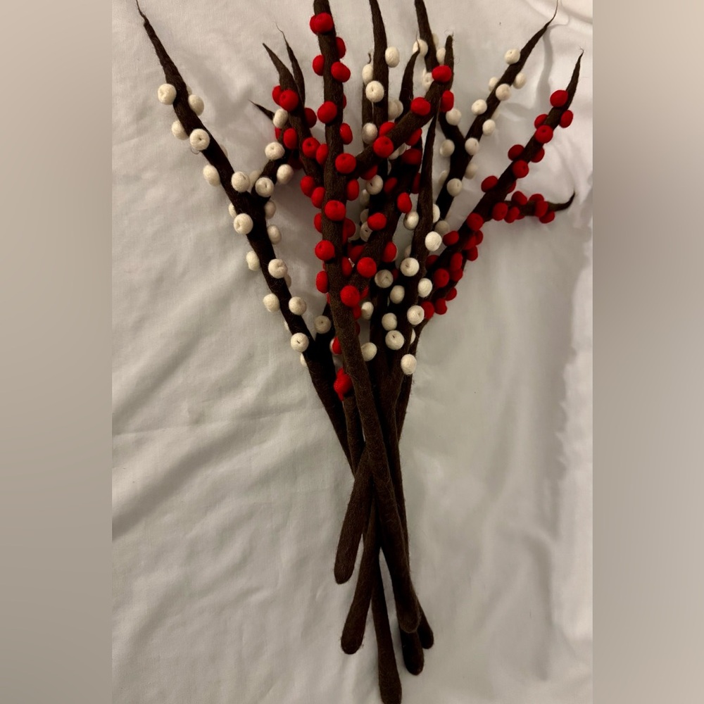 Felted Ilex Berries Branches Trader Joe Twig Pip Christmas‎ Holiday